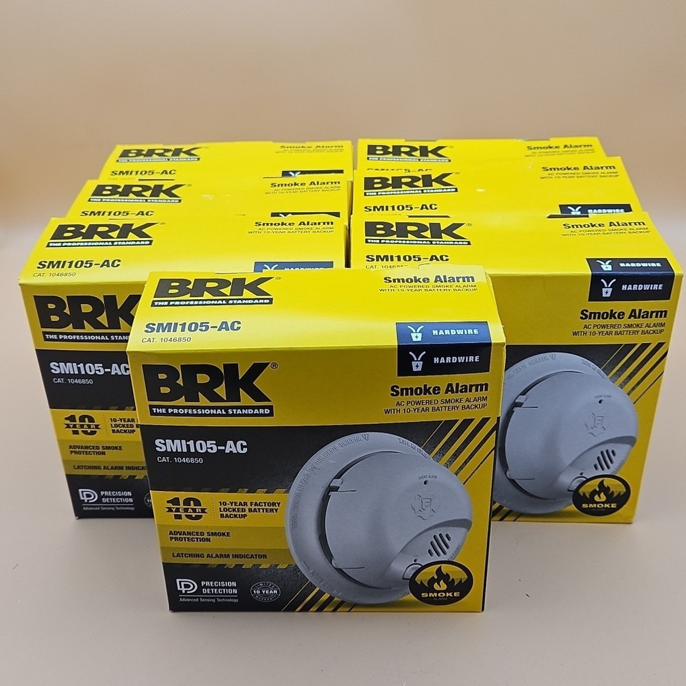 7 Pack SMI105-AC BRK Smoke Alarm Hardwire 10-Year Battery Brand New